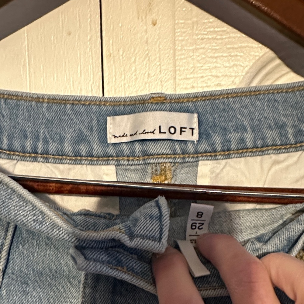 Ann Taylor Loft Palmer Wide Leg Crop Jeans in Light Vintage Indigo Wash 29/8 - Picture 3 of 7